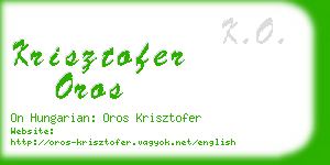 krisztofer oros business card